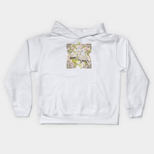 Celtic Collared Doves in Blossom Kids Hoodie